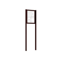 Venkovní elegantní vitrína Tradition, 4 x A4, včetně sloupků, hnědá