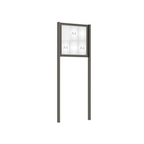 Venkovní elegantní vitrína Tradition, 6 x A4, včetně sloupků, šedá PRO