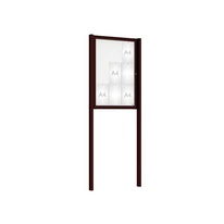 Venkovní elegantní vitrína Tradition, 9 x A4, včetně sloupků, hnědá