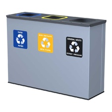 Sestava košů na tříděný odpad Eko Station 3x60l, šedá
