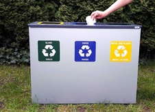 Sestava košů na tříděný odpad Eko Station 3x60l, šedá