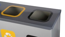 Sestava košů na tříděný odpad Eko Station 3x60l, šedá