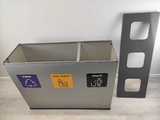Sestava košů na tříděný odpad Eko Station 3x60l, šedá
