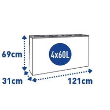 Sestava košů na tříděný odpad Eko Station 4x60l, šedá
