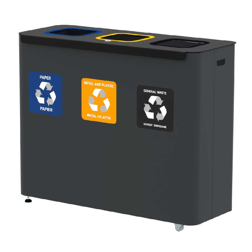 Sestava košů na tříděný odpad Eko Star Station 3x60l, antracit