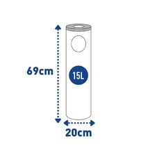 Odpadkový koš s popelníkem Cigarette Pillar 15l, černá