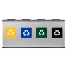 Sestava košů na tříděný odpad Eko Station Mini 4x12l, šedá