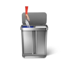 Pedálový odpadkový koš Simplehuman na tříděný odpad 58l, matný nerez