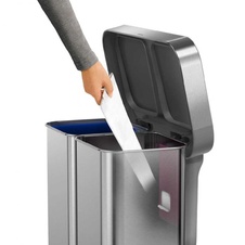 Pedálový odpadkový koš Simplehuman na tříděný odpad 58l, matný nerez