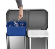 Pedálový odpadkový koš Simplehuman na tříděný odpad 58l, matný nerez