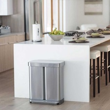 Pedálový odpadkový koš Simplehuman na tříděný odpad 58l, matný nerez