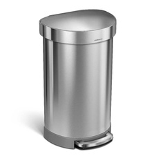 Pedálový půlkulatý odpadkový koš Simplehuman 45l, matný nerez