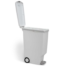 Plastový úzký pedálový odpadkový koš Simplehuman 40l, bílá