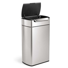 Dotykový hranatý odpadkový koš Simplehuman 40l, matný nerez