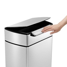 Dotykový hranatý odpadkový koš Simplehuman 40l, matný nerez