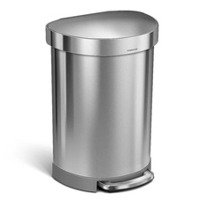 Pedálový půlkulatý odpadkový koš Simplehuman 60l, matný nerez