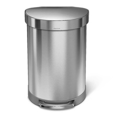 Pedálový půlkulatý odpadkový koš Simplehuman 60l, matný nerez