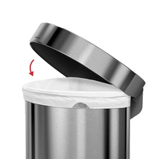 Pedálový půlkulatý odpadkový koš Simplehuman 60l, matný nerez