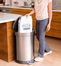 Pedálový půlkulatý odpadkový koš Simplehuman 60l, matný nerez