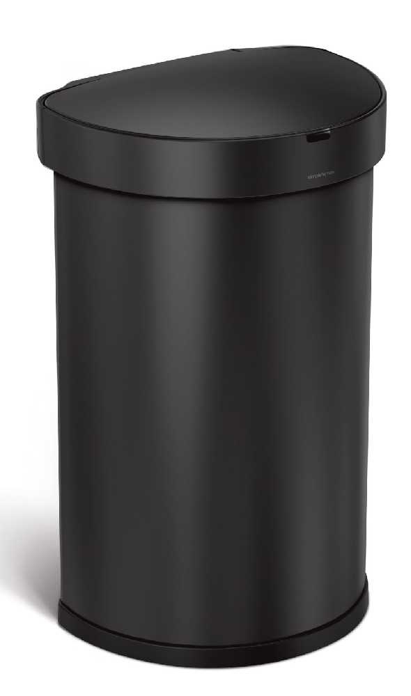 Bezdotykový půlkulatý odpadkový koš Simplehuman 45l, černá