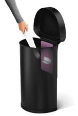 Bezdotykový půlkulatý odpadkový koš Simplehuman 45l, černá