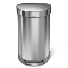 Bezdotykový půlkulatý odpadkový koš Simplehuman 45l, matný nerez
