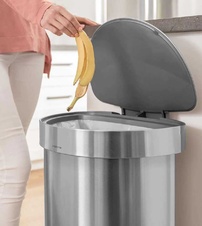 Bezdotykový půlkulatý odpadkový koš Simplehuman 45l, matný nerez