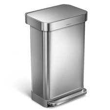 Pedálový odpadkový koš Simplehuman 45l, matný nerez