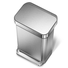 Pedálový odpadkový koš Simplehuman 45l, matný nerez