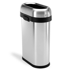 Odpadkový slim koš pro obchodní prostory Simplehuman 50l, lesklá nerez