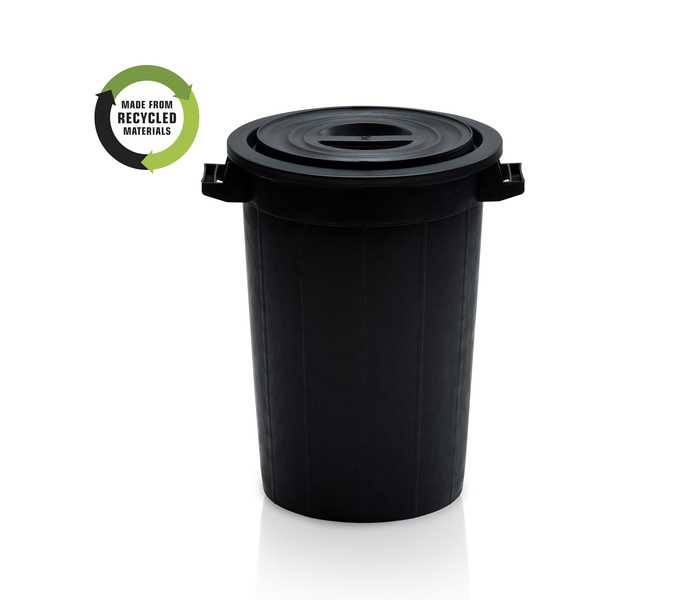 Sud 75l na dešťovou vodu včetně víka, recyklovaný plast, černá