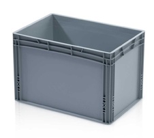 Plastová Euro přepravka se zesíleným dnem 600x400x400 mm, odtokové otvory