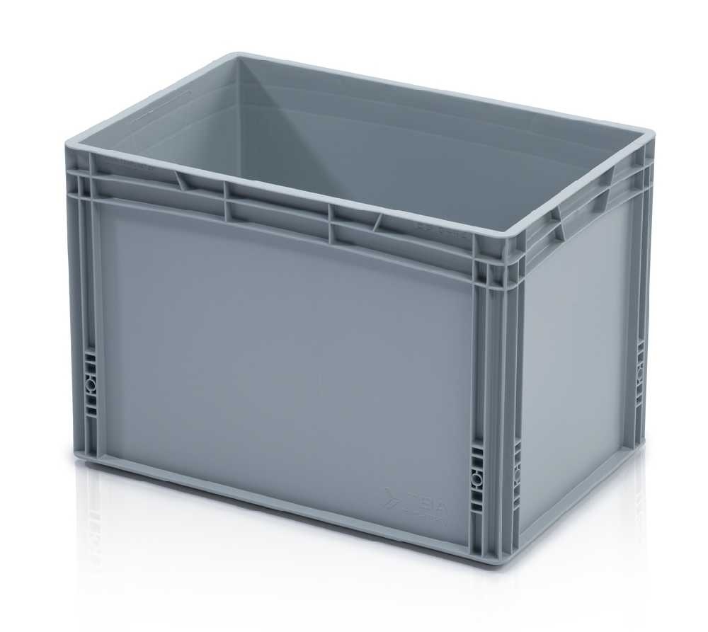 Plastová Euro přepravka se zesíleným dnem 600x400x420 mm, plný úchyt