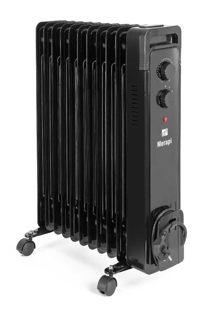 Olejový radiátor G21 Merapi černá, 11 žeber, 2500 W