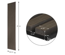 Akustický panel G21, 270x60, 5x2,1 cm, tmavý ořech