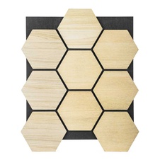 Akustický panel G21, 81,5x66,5, 5x2,1 cm, vzor plástev, přírodní dub