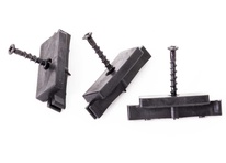 Příchytka terasového prkna G21 k nosníku WPC prken s černým šroubem