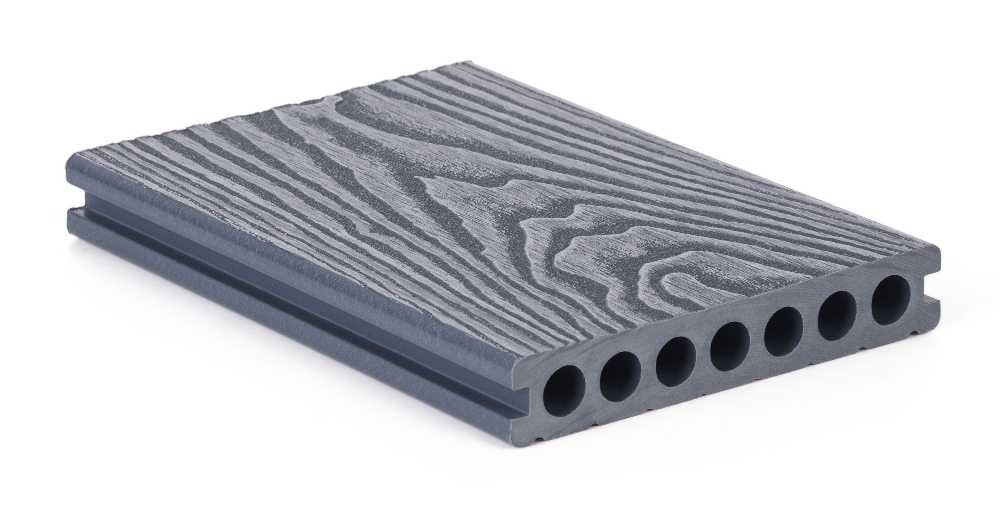 Terasové prkno G21, 2,5x14,8x300 cm, Silver Wood WPC s kulatými výřezy