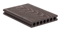 Terasové prkno G21, 2,5x14,8x400 cm, Dark Wood WPC s kulatými výřezy