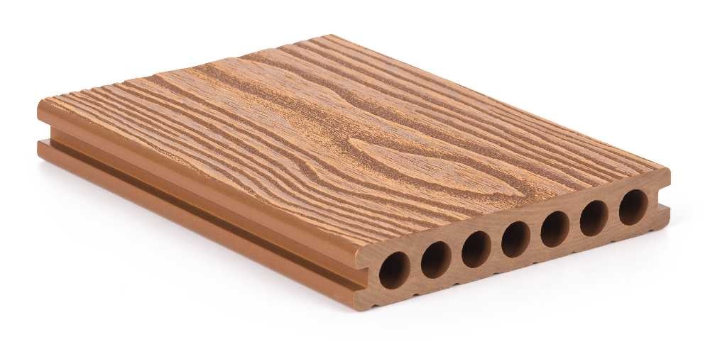 Terasové prkno G21, 2,5x14,8x400 cm, Light Wood WPC s kulatými výřezy