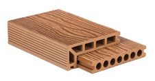 Terasové prkno G21, 2,5x14,8x400 cm, Light Wood WPC s kulatými výřezy