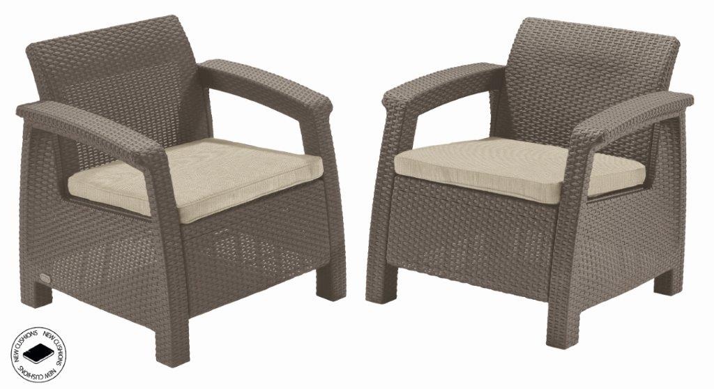Zahradní křeslo Keter Corfu love seat cappuccino, 2 ks