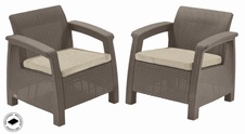 Zahradní křeslo Keter Corfu love seat cappuccino, 2 ks