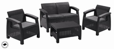 Zahradní set Keter Corfu love seat grafit 2+2+1