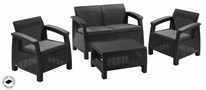 Zahradní set Keter Corfu love seat grafit 2+2+1