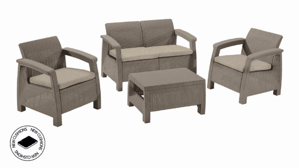 Zahradní set Keter Corfu love seat cappuccino 2+2+1