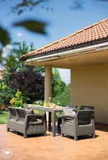 Zahradní set Keter Corfu Fiesta cappuccino 2x2+2+1