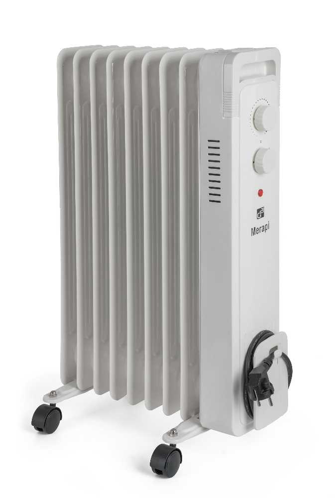 Olejový radiátor G21 Merapi bílá, 9 žeber, 2000 W