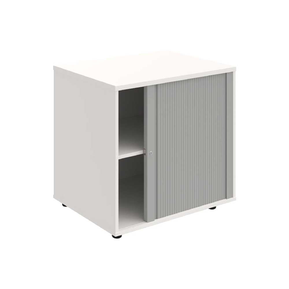 HOBIS skříň stolová roletová pravá se zámkem - SPRZ 80 60 P P, léta podél, bílá