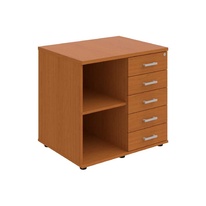 HOBIS skříň stolová pravá s policí a zásuvkami - SPKZ 80 60 P P, léta podél, třešeň